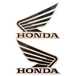 Наклейка на бак Honda черно-серебряная