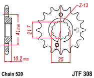  Звезда цепного привода JTF308 15RB