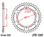  Звезда цепного привода JTR1307 45ZBK