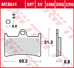 Тормозные колодки TRW MCB611SV