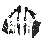 Подножки передние с кронштейнами для мотоцикла Kawasaki Ninja ZX6R 09-23, ZX636 13-24 Черный