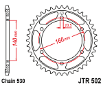 Звезда цепного привода JTR502 45