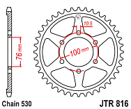  Звезда цепного привода JTR816 43