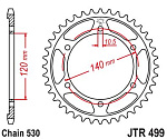 Звезда цепного привода JTR499 52