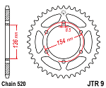 Звезда цепного привода JTR9 47