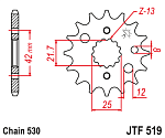 Звезда цепного привода JTF519 17