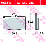 Тормозные колодки TRW MCB540SV