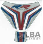 Наклейка на бак для мотоцикла BMW S1000RR Бело-Красно-Синяя Широкая