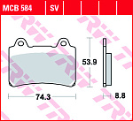 Тормозные колодки TRW MCB584SV