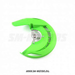 Защита переднего тормозного диска Kawasaki KX250F/450F 06-15, KLX450 08-15  SM-PARTS зеленая