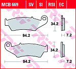 Тормозные колодки TRW MCB669RSI