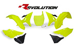 Комплект пластика R-Tech Yamaha YZ125/250 02-18 (R-KITYZ0-GF0-REV) REVOLUTION неоновый желтый/черный