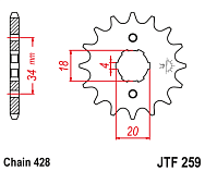  Звезда цепного привода JTF259 17