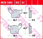 Тормозные колодки TRW MCB730SI