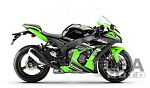 Комплект пластика для мотоцикла Kawasaki ZX-10R 16-18 Зелено-Чёрный KRT
