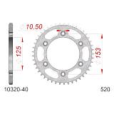 Звезда цепного привода AFAM Сталь 10320-40 (JTR301.40)