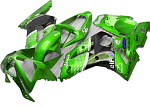 Комплект пластика для мотоцикла Kawasaki ZX-6R 03-04 Зелено-Черный
