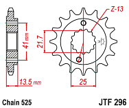  Звезда цепного привода JTF296 15RB