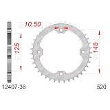 Звезда цепного привода AFAM Сталь 12407-36 (JTR1857.36)