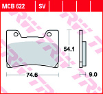 Тормозные колодки TRW MCB622SV