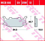 Тормозные колодки TRW MCB666SV