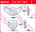 Тормозные колодки TRW MCB519SI