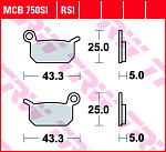 Тормозные колодки TRW MCB750SI