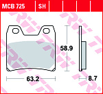Тормозные колодки TRW MCB725SH