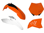 Комплект пластика R-Tech KTM SX/SXF 07-10, EXC/EXCF 08-11 (R-KITKTM-O11-505) Оранжево-Белый