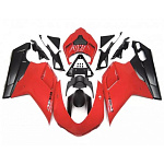 Комплект пластика для мотоцикла Ducati 848 1098 1198  Красно-Черный