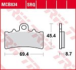 Тормозные колодки TRW MCB834SV