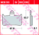 Тормозные колодки TRW MCB593SV