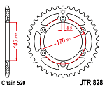 Звезда цепного привода JTR828 42