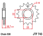 Звезда цепного привода JTF743.15