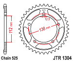 Звезда цепного привода JTR1304 44ZBK