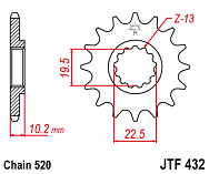  Звезда цепного привода JTF432 15