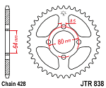 Звезда цепного привода JTR838.45