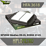 Воздушный фильтр HIFLO HFA3618 Suzuki SFV650 Gladius 09-15, SV650 17-21