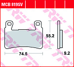 Тормозные колодки TRW MCB819SV