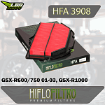Воздушный фильтр HIFLO HFA3908 Suzuki GSX-R600/750 01-03, GSX-R1000 01-04