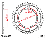Звезда цепного привода JTR5 45
