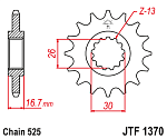 Звезда цепного привода JTF1370 14