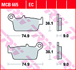 Тормозные колодки TRW MCB665