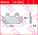 Тормозные колодки TRW MCB562SV