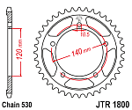 Звезда цепного привода JTR1800 46
