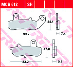 Тормозные колодки TRW MCB612SH