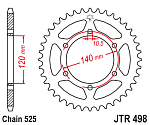Звезда цепного привода JTR498 38