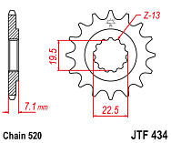  Звезда цепного привода JTF434 15