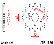  Звезда цепного привода JTF1559 14