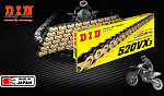 Цепь DID 520VX3 G&B X-Ring 120 звеньев Золотая
